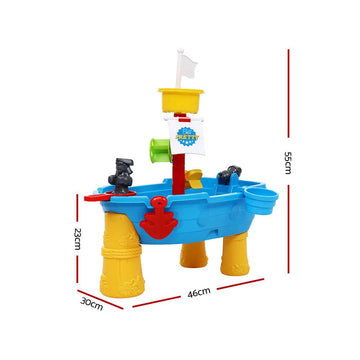 Keezi Kids Beach Sand and Water Toys Outdoor Table Pirate Ship